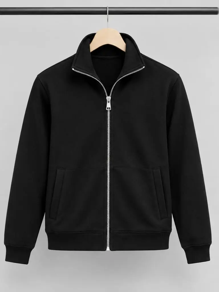 1 Pc Men's Fleece Plain Zipper Hoodie