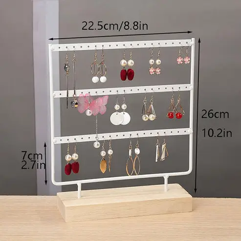 Metal Pyramid Jewelry Stand – Elegant Organizer with Wooden Base | HB Steel Fixer