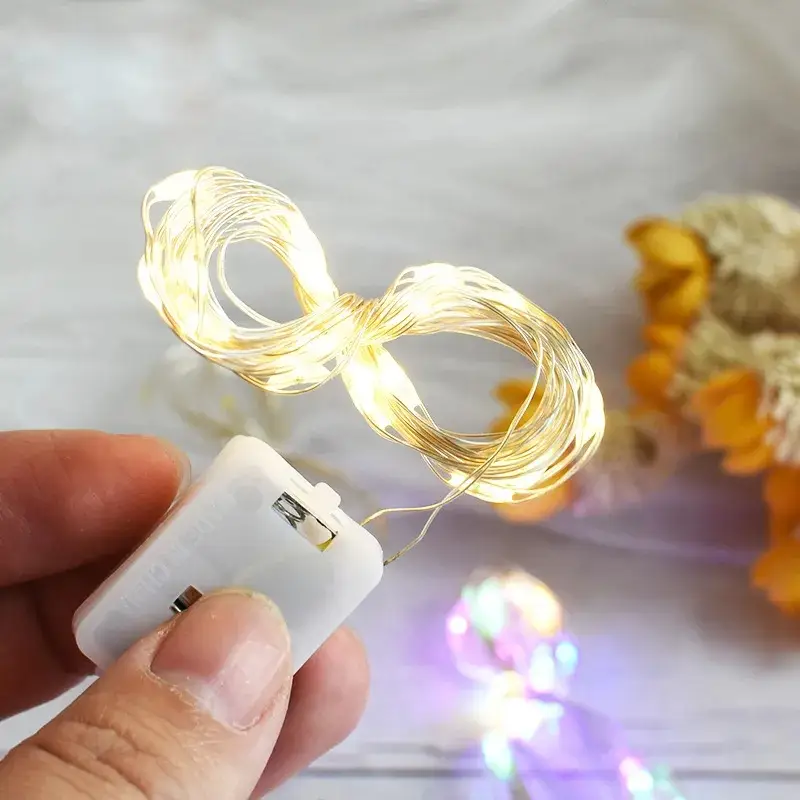 Pack of 2 - 7ft Fairy String Lights Three Speed Modes Powered Mini Firefly Lights With Warm Yellow Glow Perfect For Bedroom Home Garden Weddings