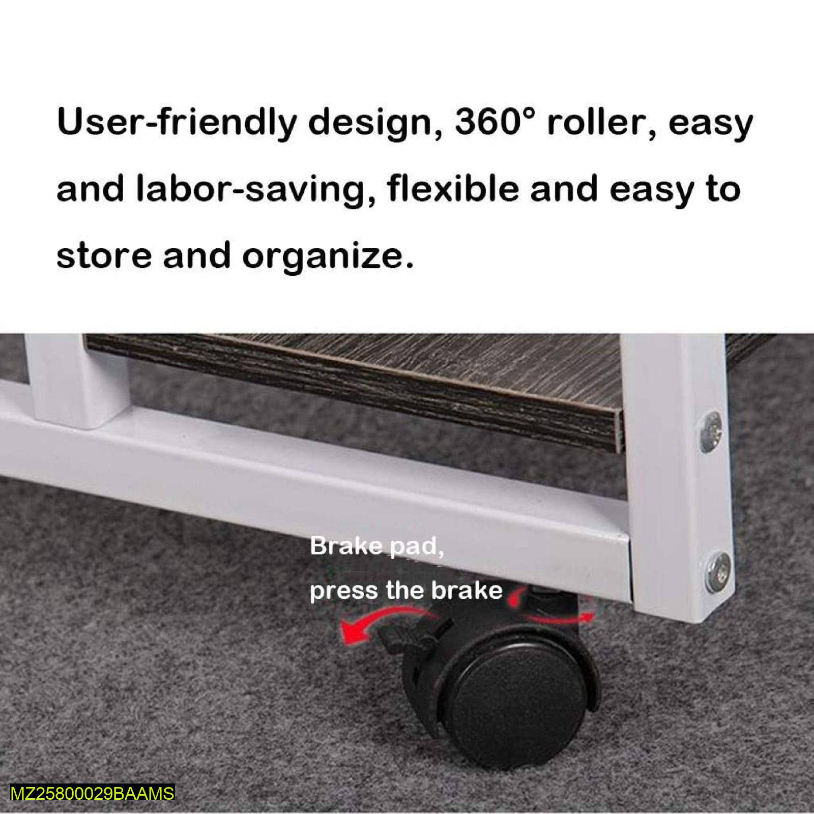 Wooden Laptop Table with 2 Shelves for Small Home
