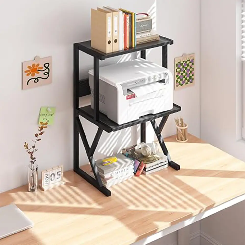 3 Tier Printer Stand | Desktop Storage Rack | Wooden Printer Table | Office Organizer Shelf | Computer Desk Storage Rack | Home & Office Furniture