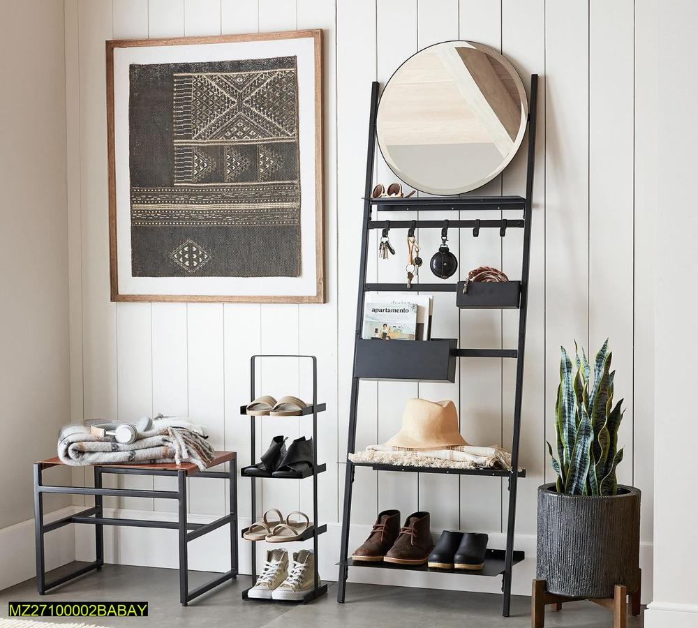 Black 4-Layer Shoe Rack Stand for Home Entryway
