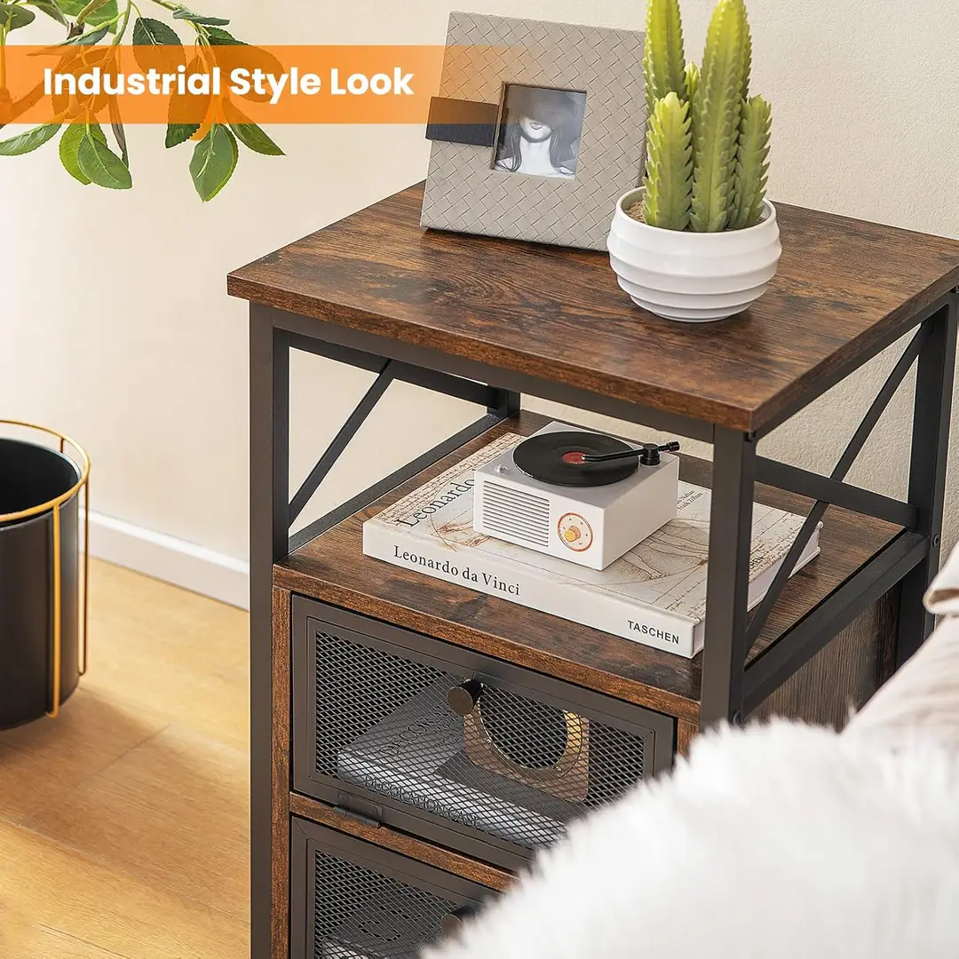 Coffee Table Wood And Iron Brown