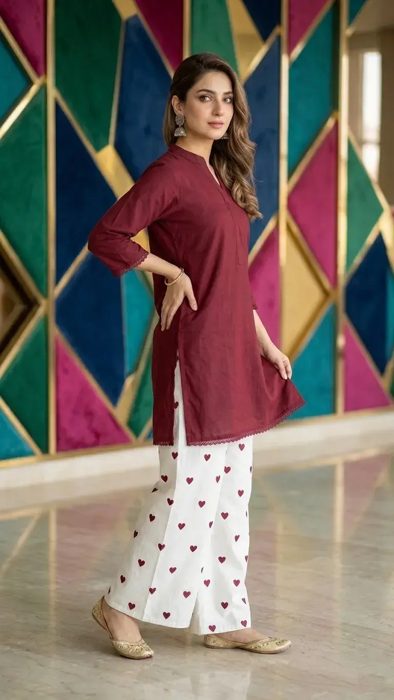 2 Pcs Women's Stitched Cotton Lawn Block Printed Shirt And Trouser