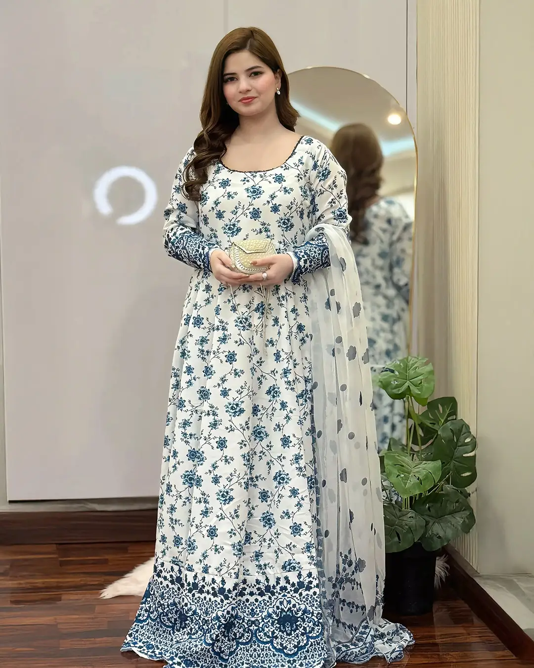 2 Pcs Women's Stitched Arabic Lawn Block Printed Maxi Suit