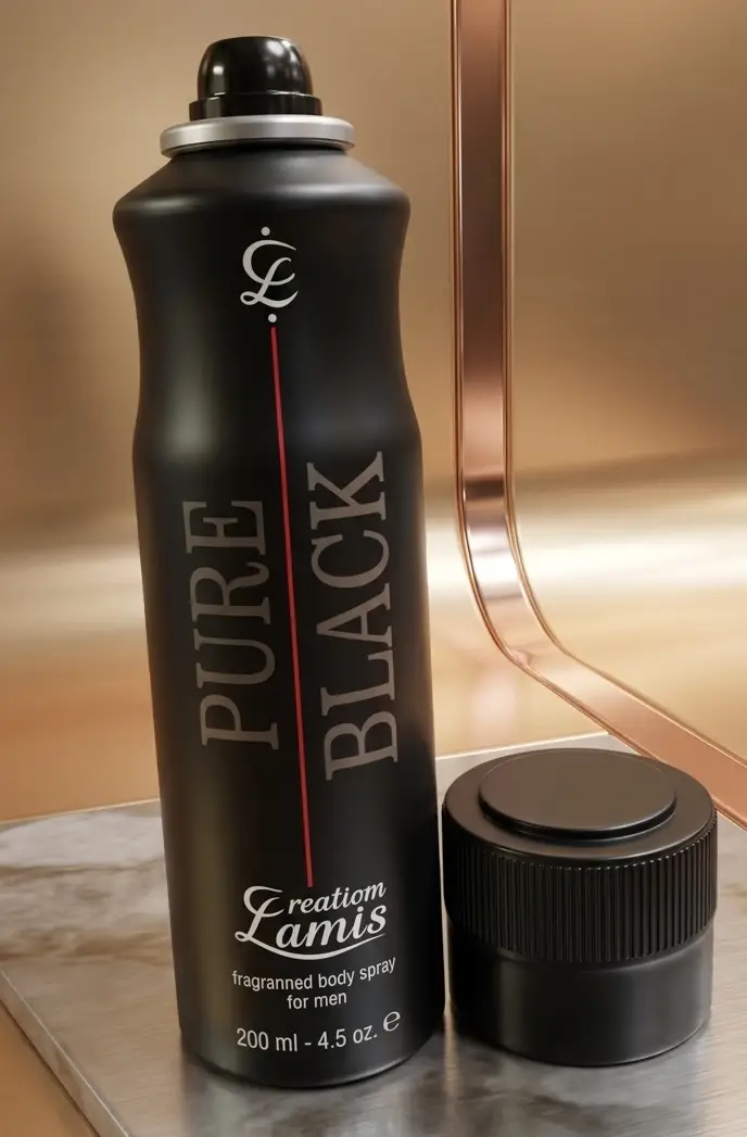 Creation Lamis Pure Black Fragranced Body Spray for Men – 200ml