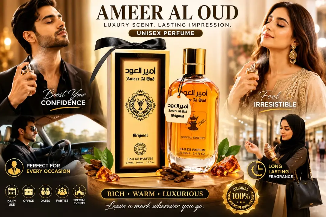Ameer Al Oud Original Eau De Parfum 100ml | Long Lasting Arabic Perfume for Men & Women | Luxury Oud Fragrance | Premium Imported EDP | Best Gift Perfume | Strong & Fresh Scent