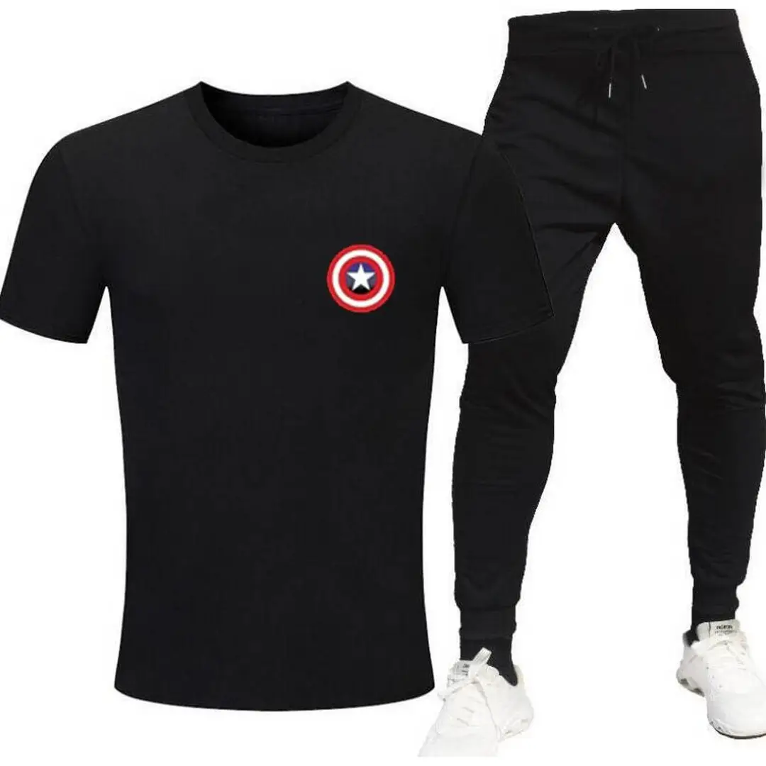 2 Pcs Men's Cotton Printed Track Suit