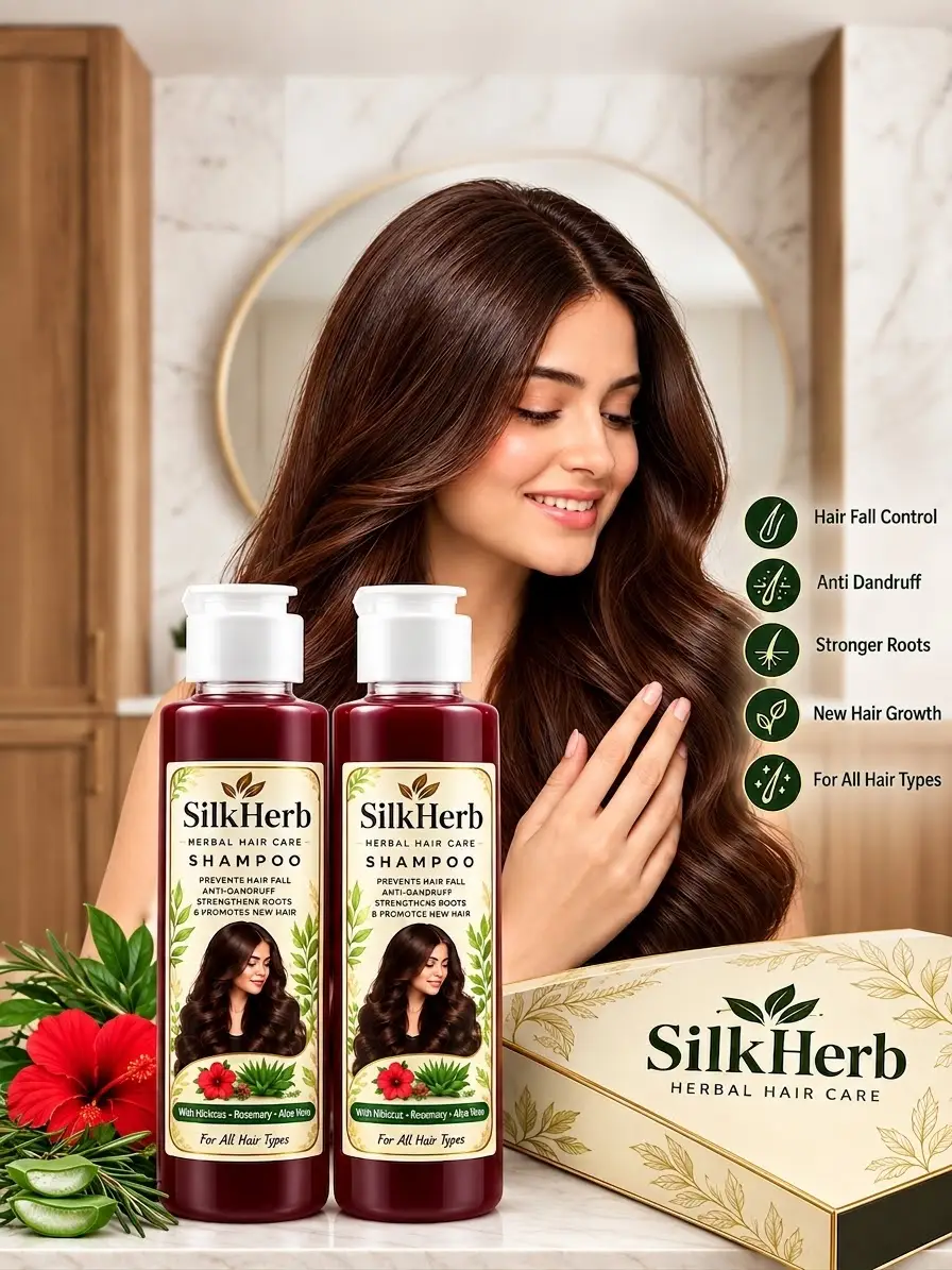 SilkHerb Herbal Hair Care Shampoo – Buy 1 Get 1 Free | Hair Fall & Anti-Dandruff
