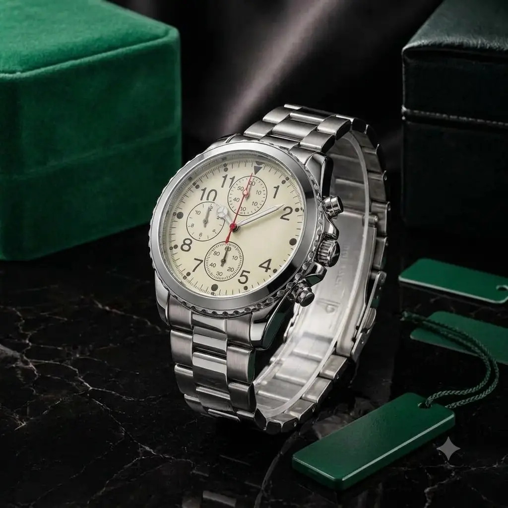 Silver luxury watch