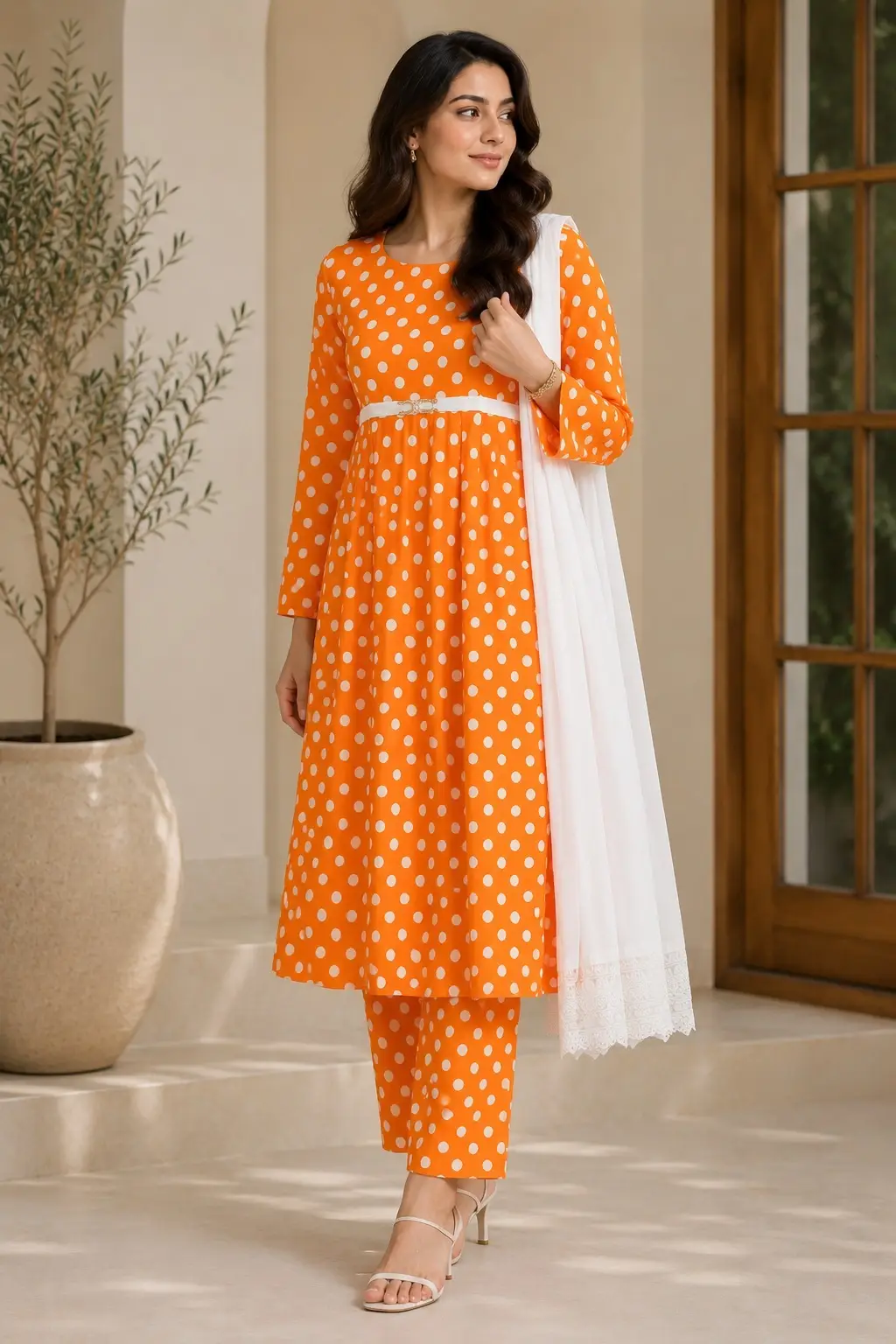 3 Pcs Women's Stitched Arabic Lawn Printed Suit