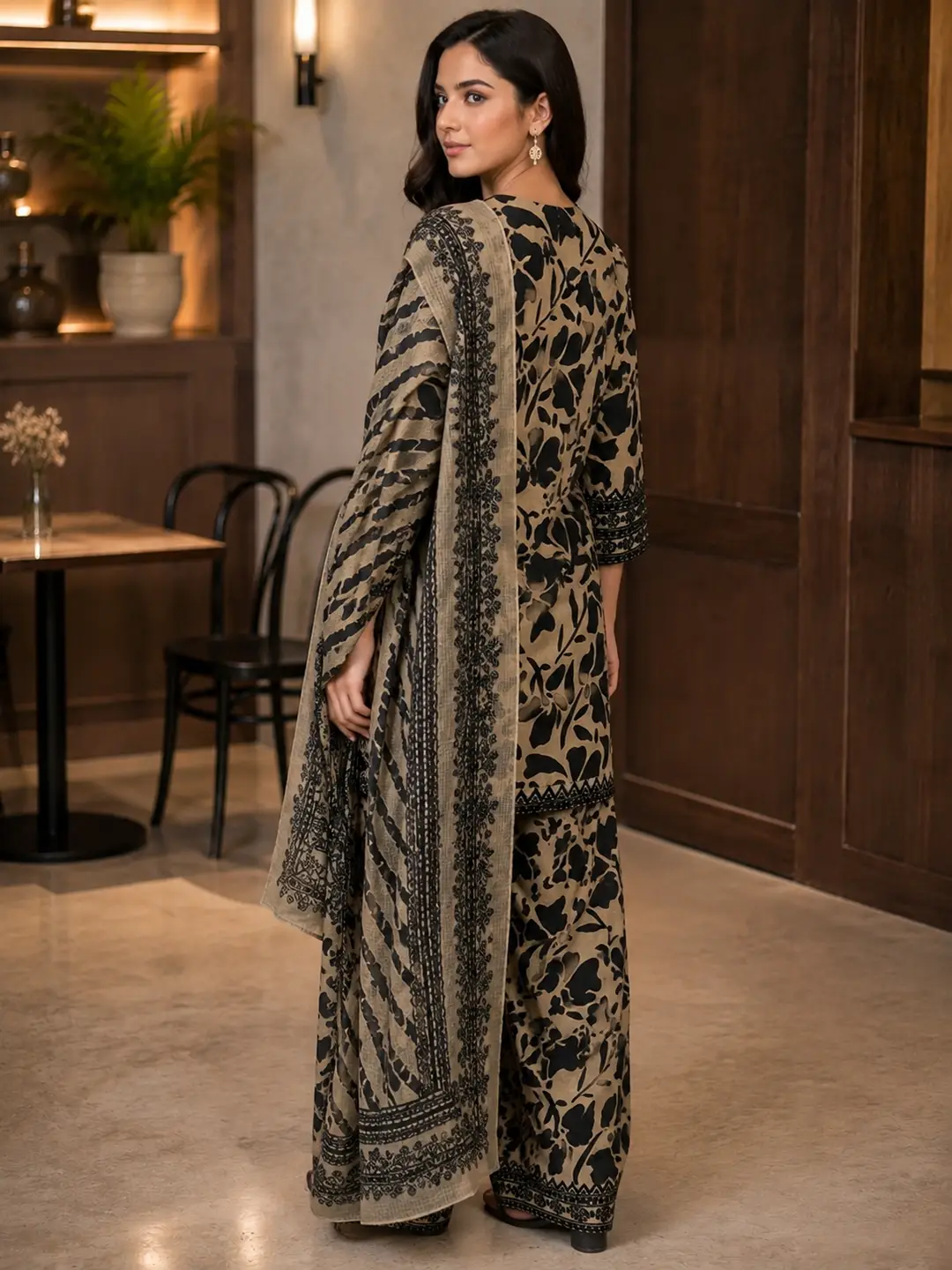3 Pcs Women's Stitched Lawn Embroidered Suit
