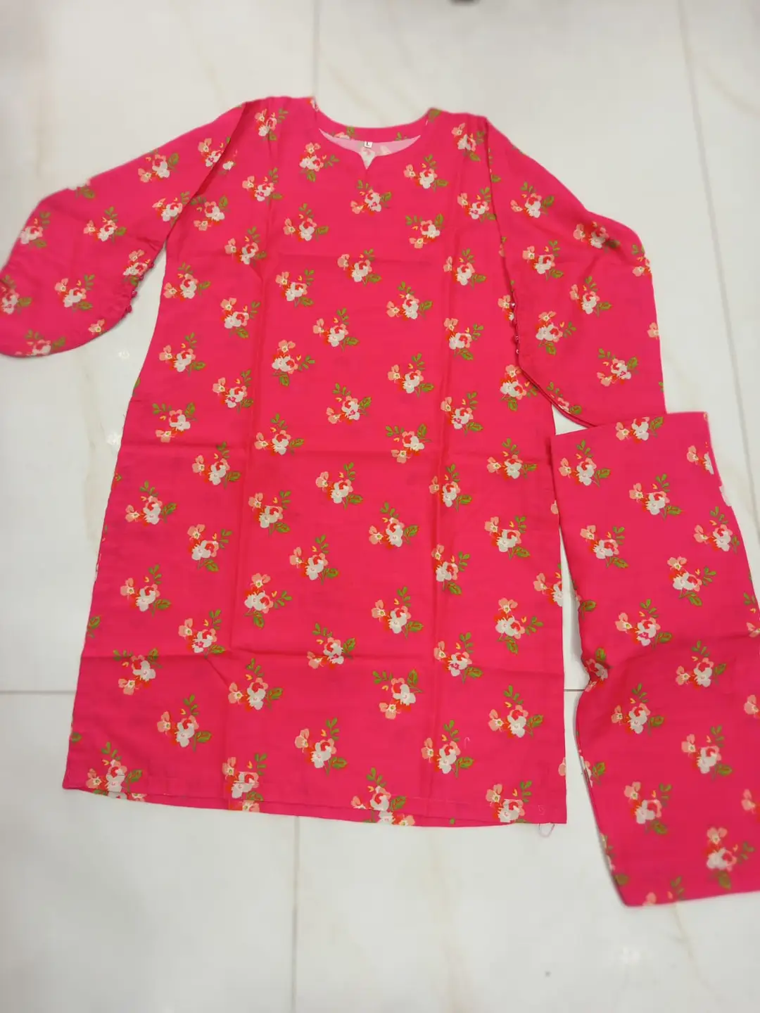 2 Pcs Women's Stitched Lawn Printed Shirt And Trouser