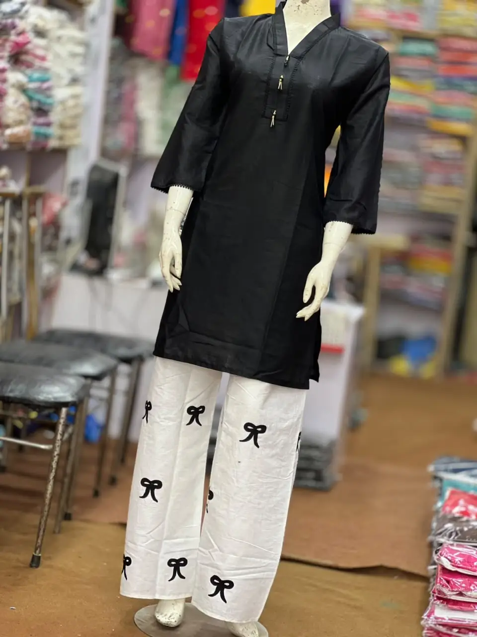 2 Pcs Women's Stitched Arabic Lawn Embroidered Shirt And Trouser