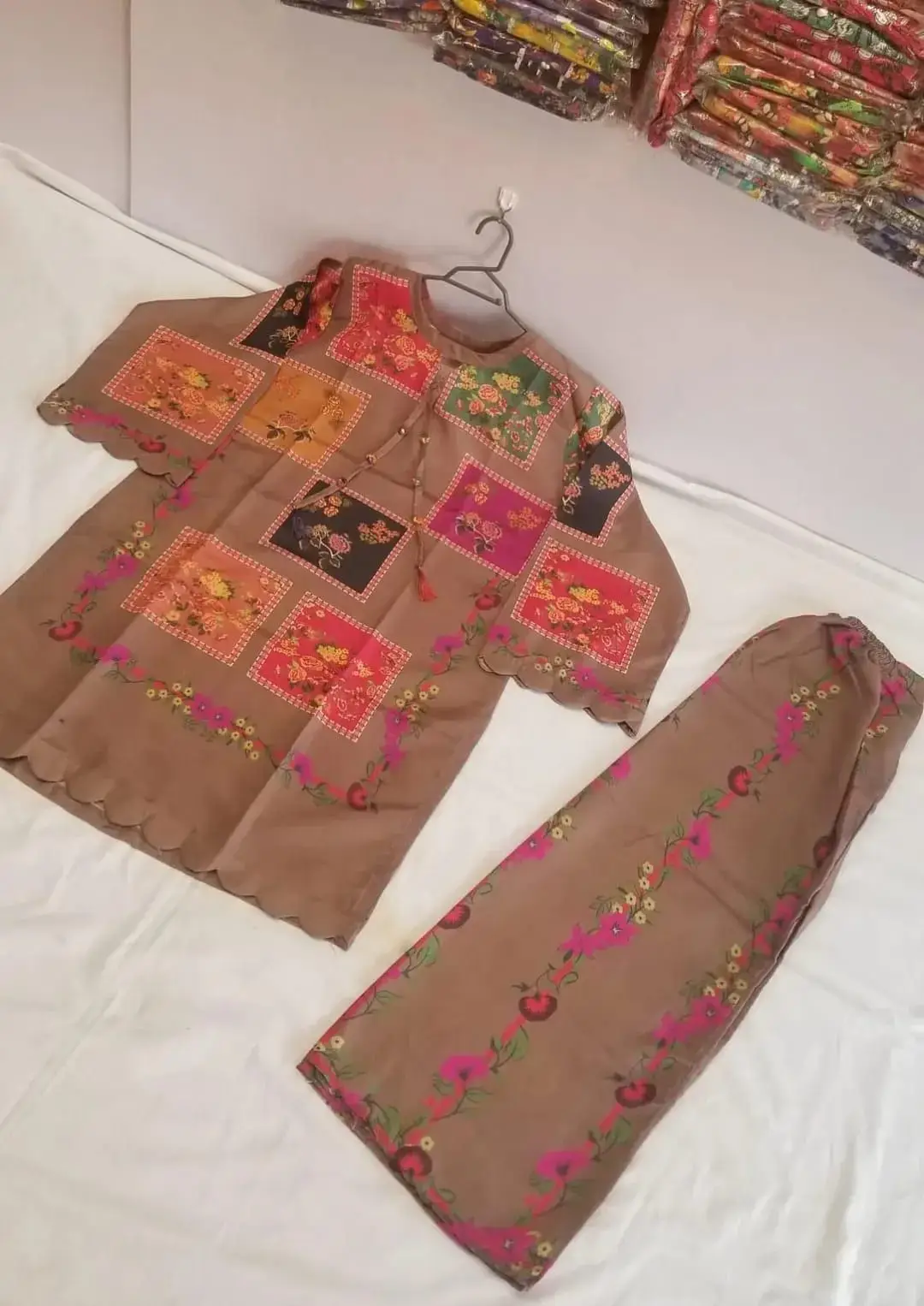 2 Pcs Women's Stitched Arabic Lawn Printed Shirt And Trouser