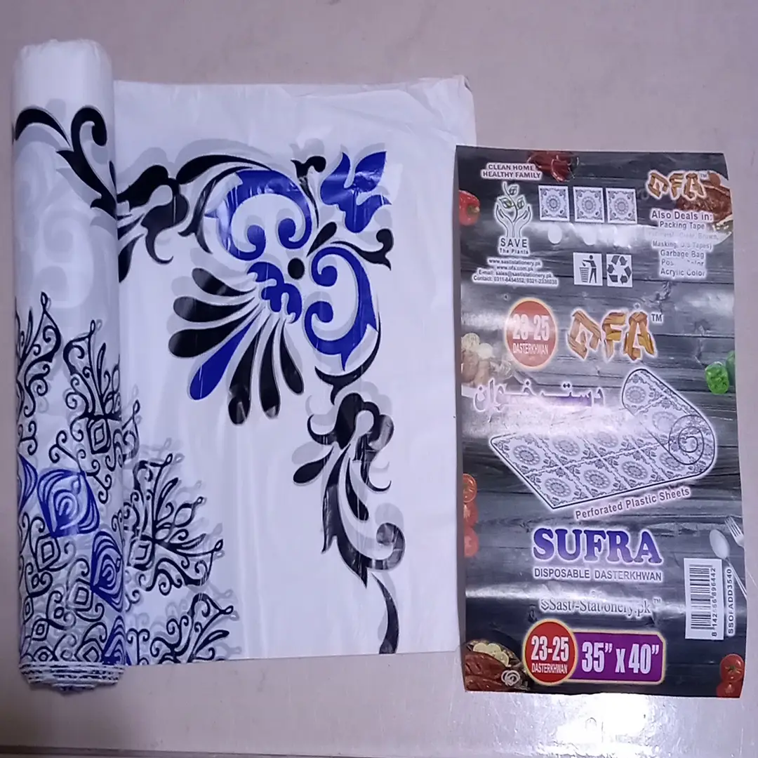 3 Pcs of Multicolor Disposable Plastic Printed Dastarkhwan
