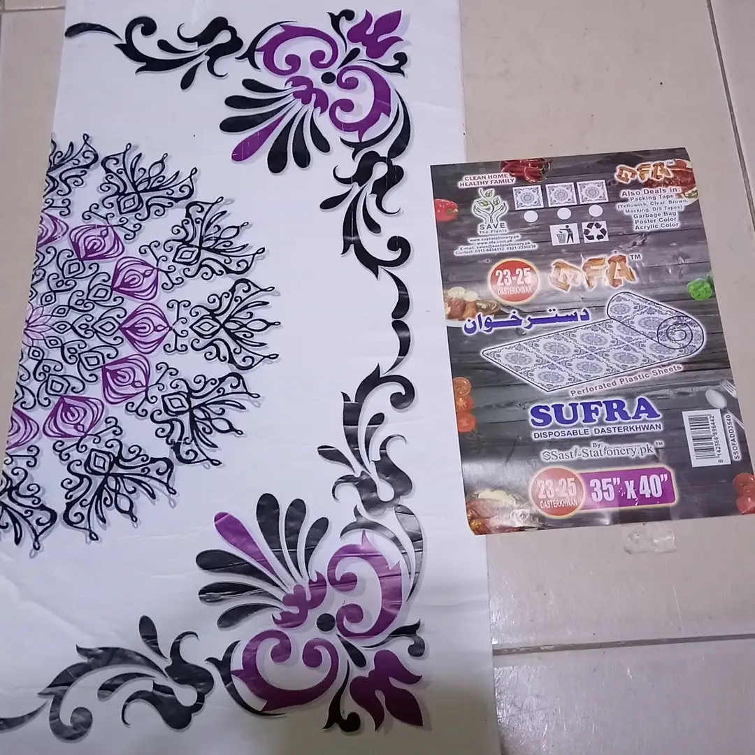 3 Pcs of Multicolor Disposable Plastic Printed Dastarkhwan