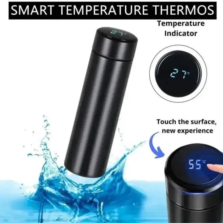 Smart LED Temperature Water Bottle - Stainless Steel Vacuum Thermos Flask for Tea & Coffee
