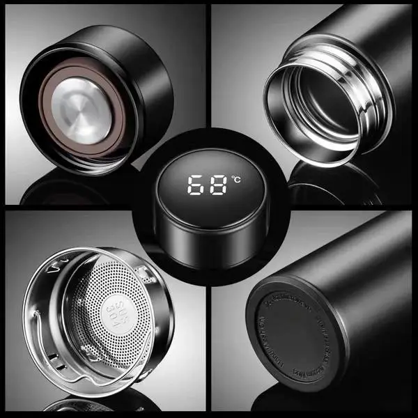 Smart LED Temperature Water Bottle - Stainless Steel Vacuum Thermos Flask for Tea & Coffee