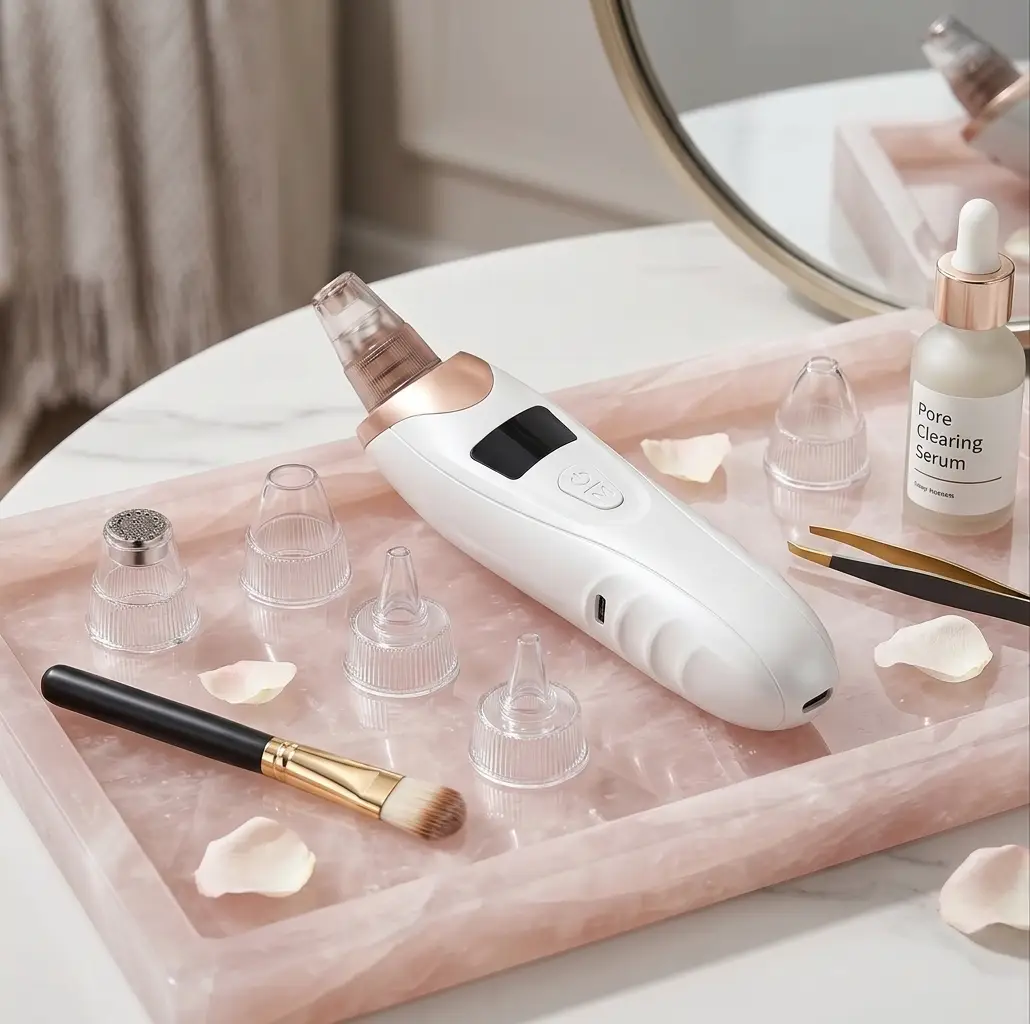 4-in-1 Derma Suction Rechargeable Blackhead Remover | Electric Facial Pore Cleaner Vacuum Tool