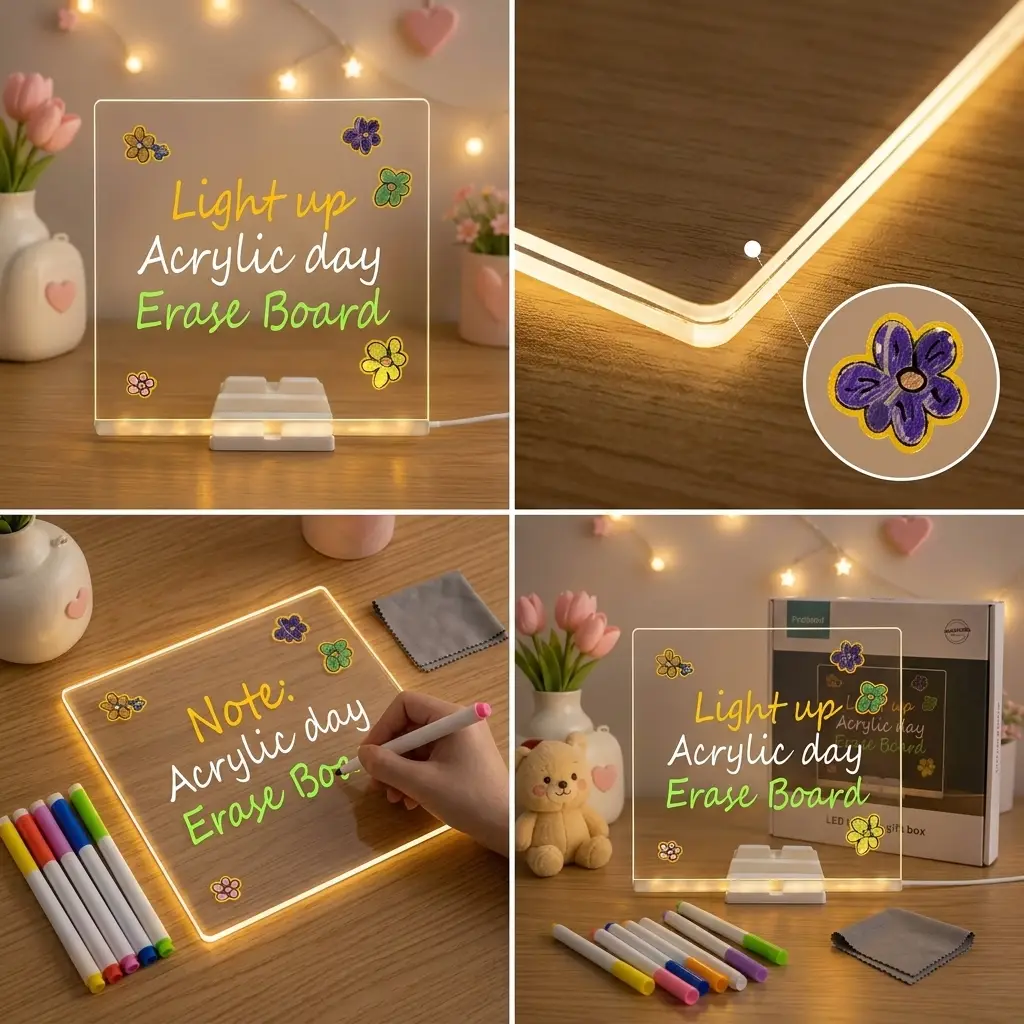 3D LED Drawing Board Neon Glow Writing Tablet Pad for Kids
