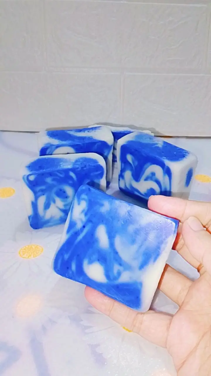 Cold Process Rice and Blue Moroccan Soap Bar