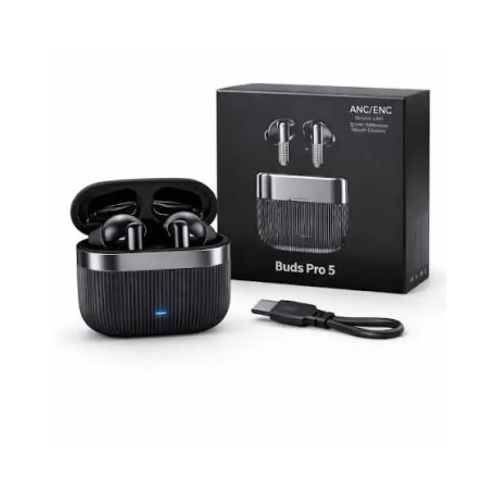 Black Noise-Cancelling Earbuds 05 Earbuds