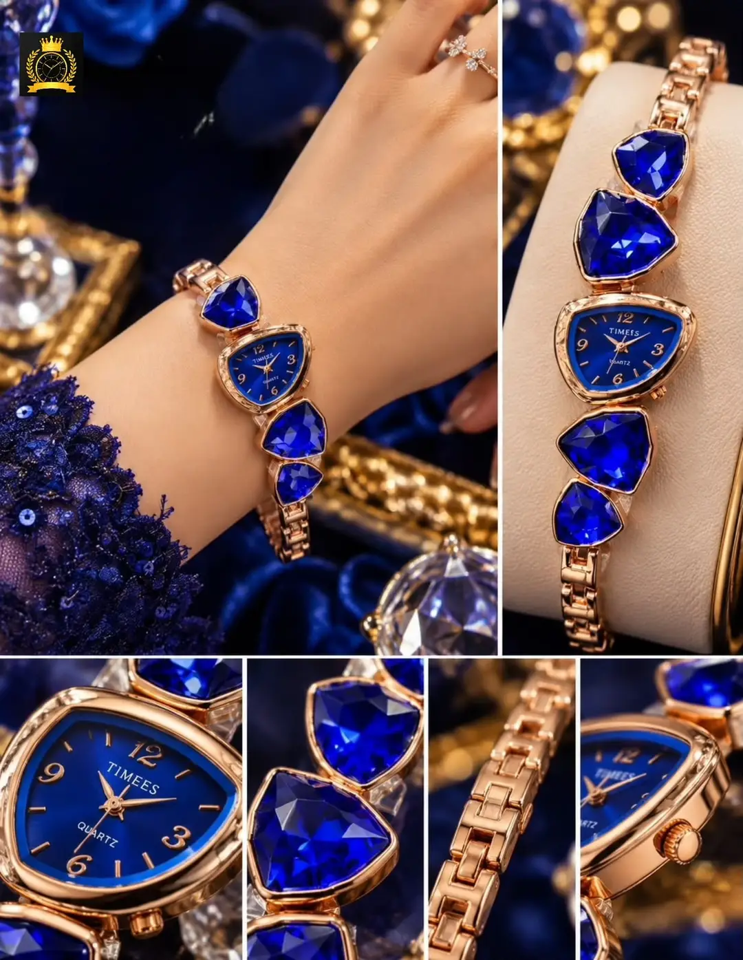 Beautiful Crystal Cut Stone Chain Watch