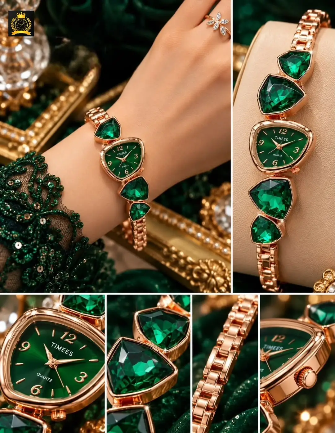 Beautiful Crystal Cut Stone Chain Watch