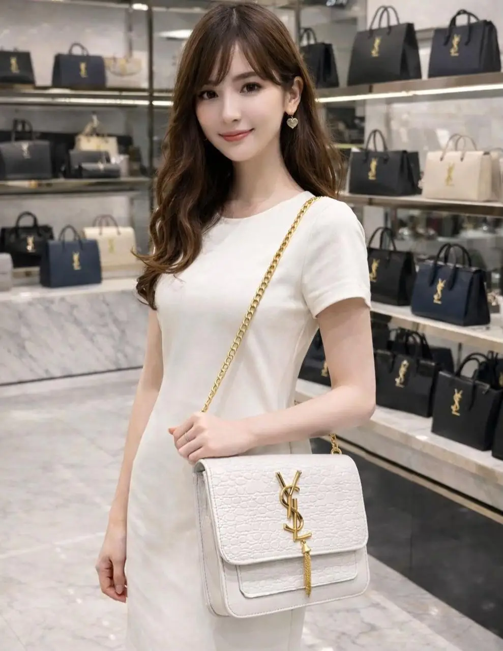 Girl's Leather Plain Shoulder Bag