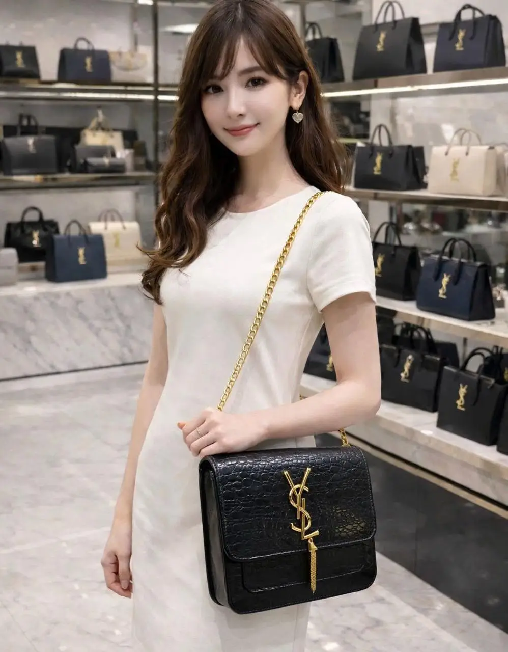 Girl's Leather Plain Shoulder Bag
