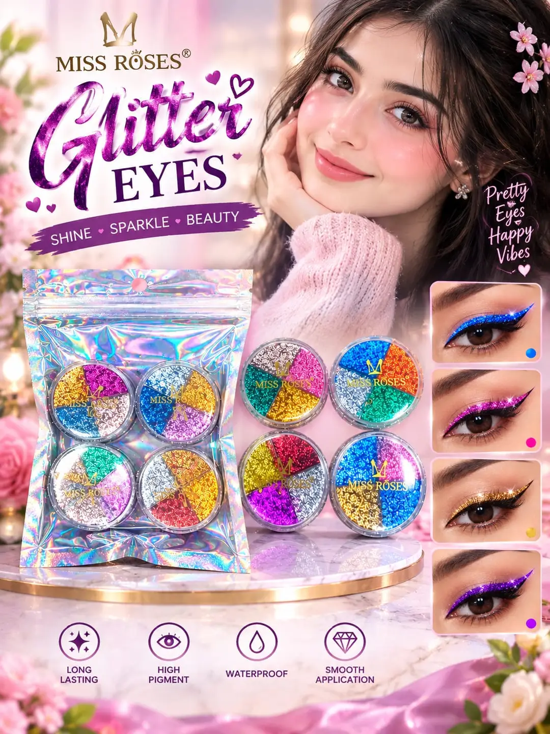 Miss rose glitter eyeshadow