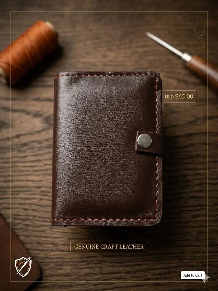 Men Card Holder Pocket Wallet PU Leather Wallet (Dark Brown)