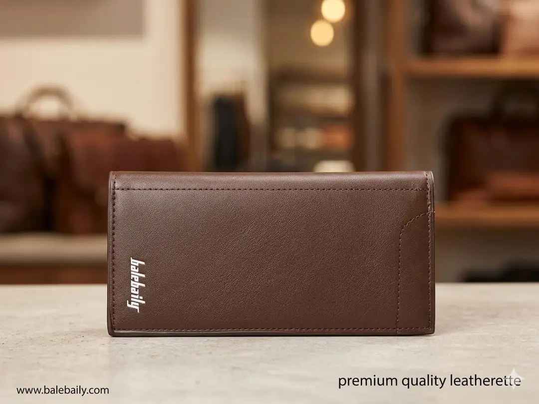 Men's  6 Pocket Long Wallet Leather Wallet with Inner Zip