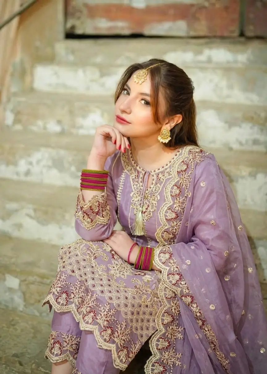3 Pcs Women's Stitched Organza Embroidered Suit