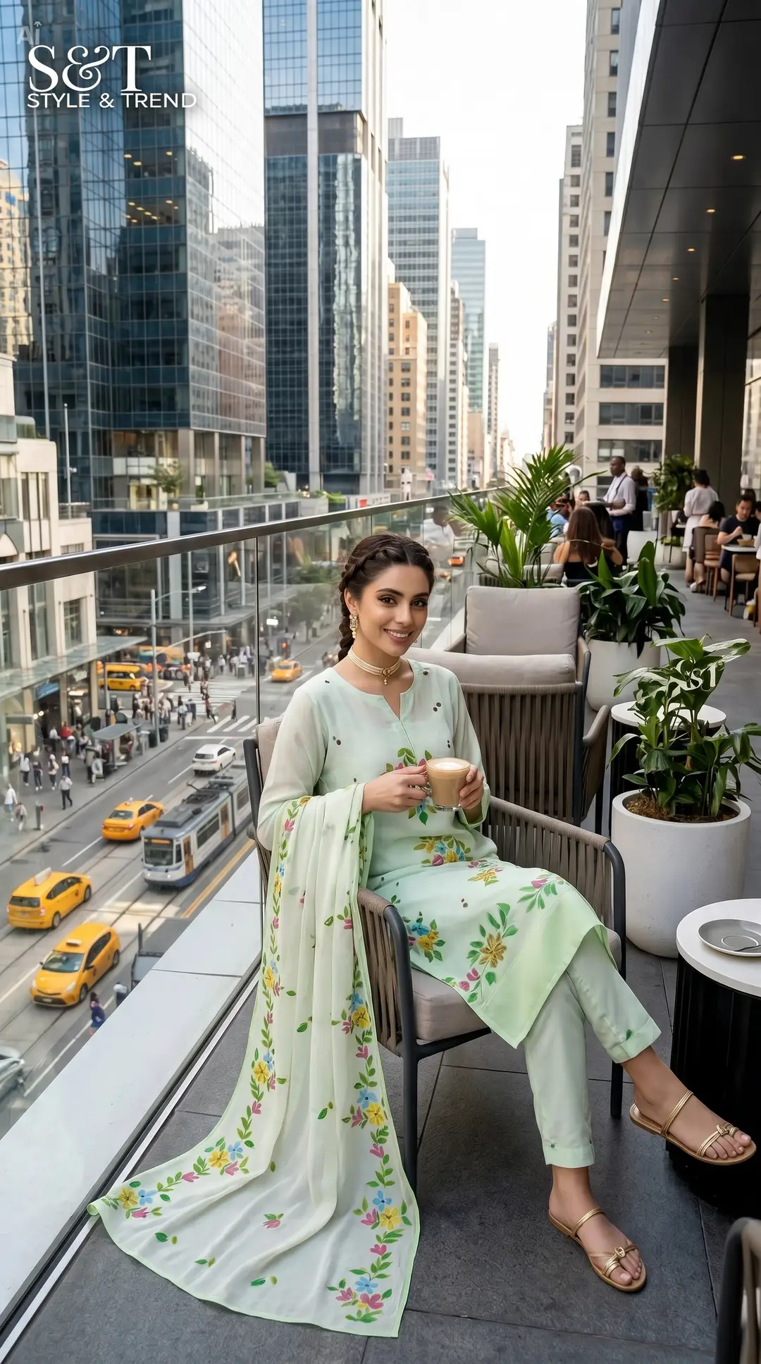 Mint Green 2 Pcs Women's Unstitched Hand Work Suit