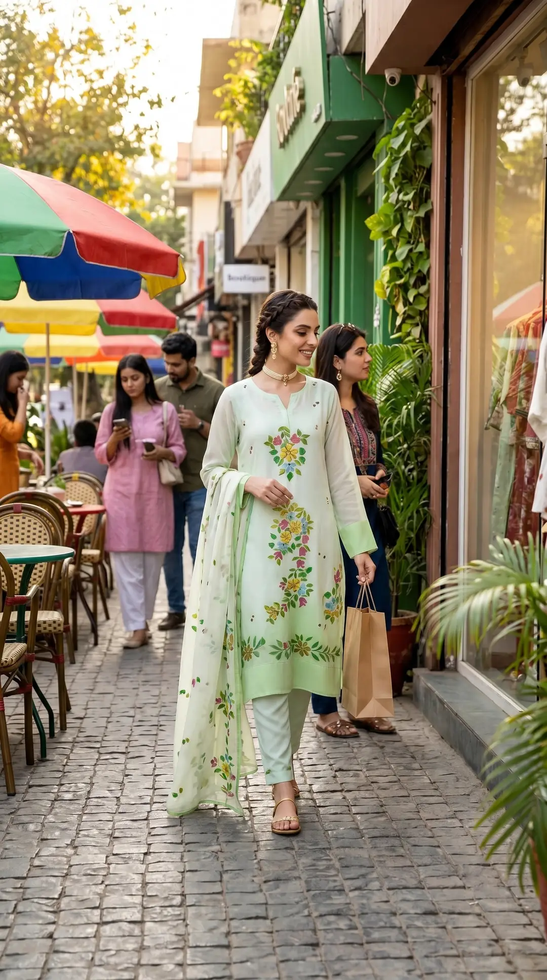 Mint Green 2 Pcs Women's Unstitched Hand Work Suit