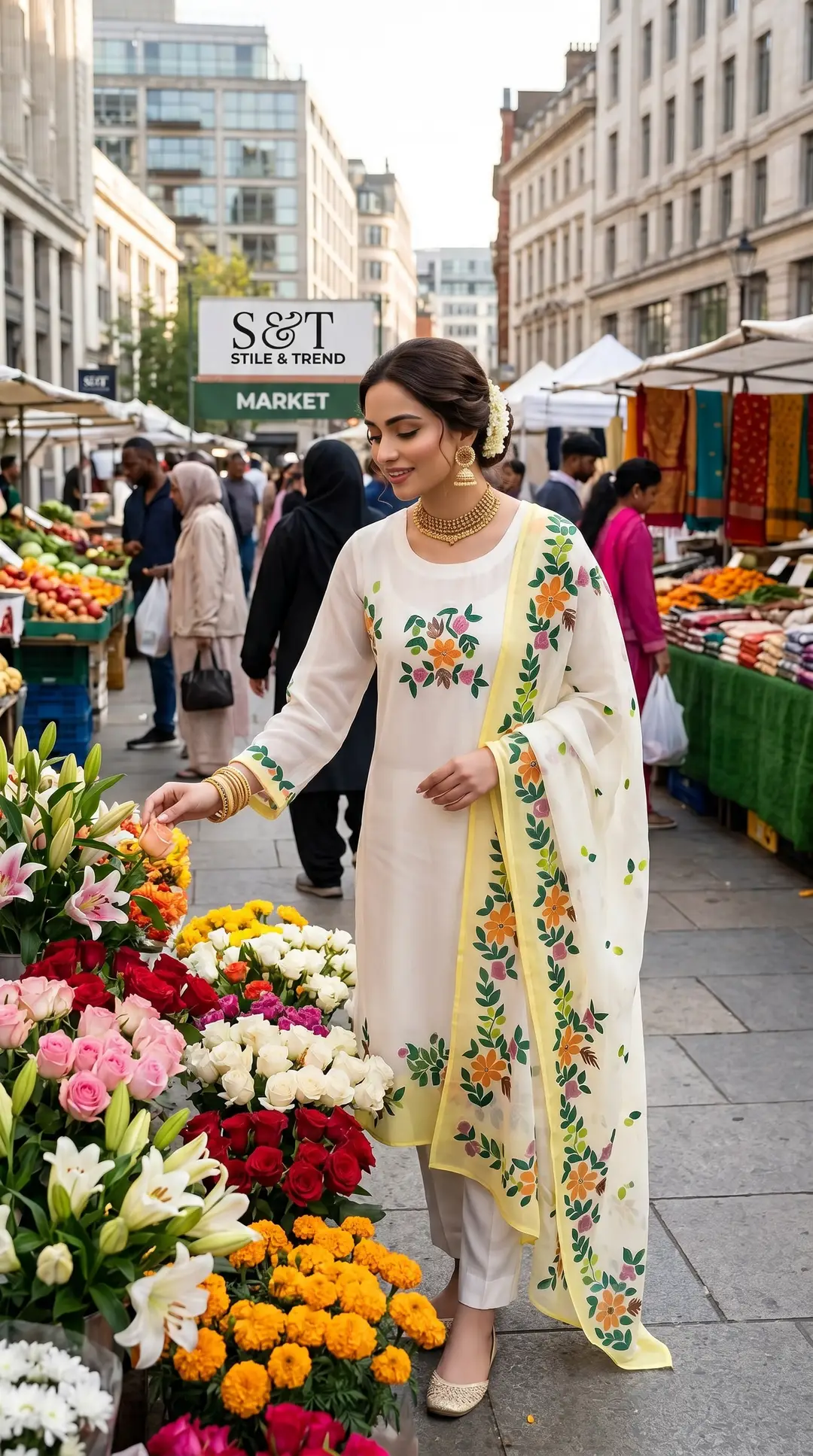 Ivory Yellow 2 Pcs Women's Unstitched Hand Work Suit