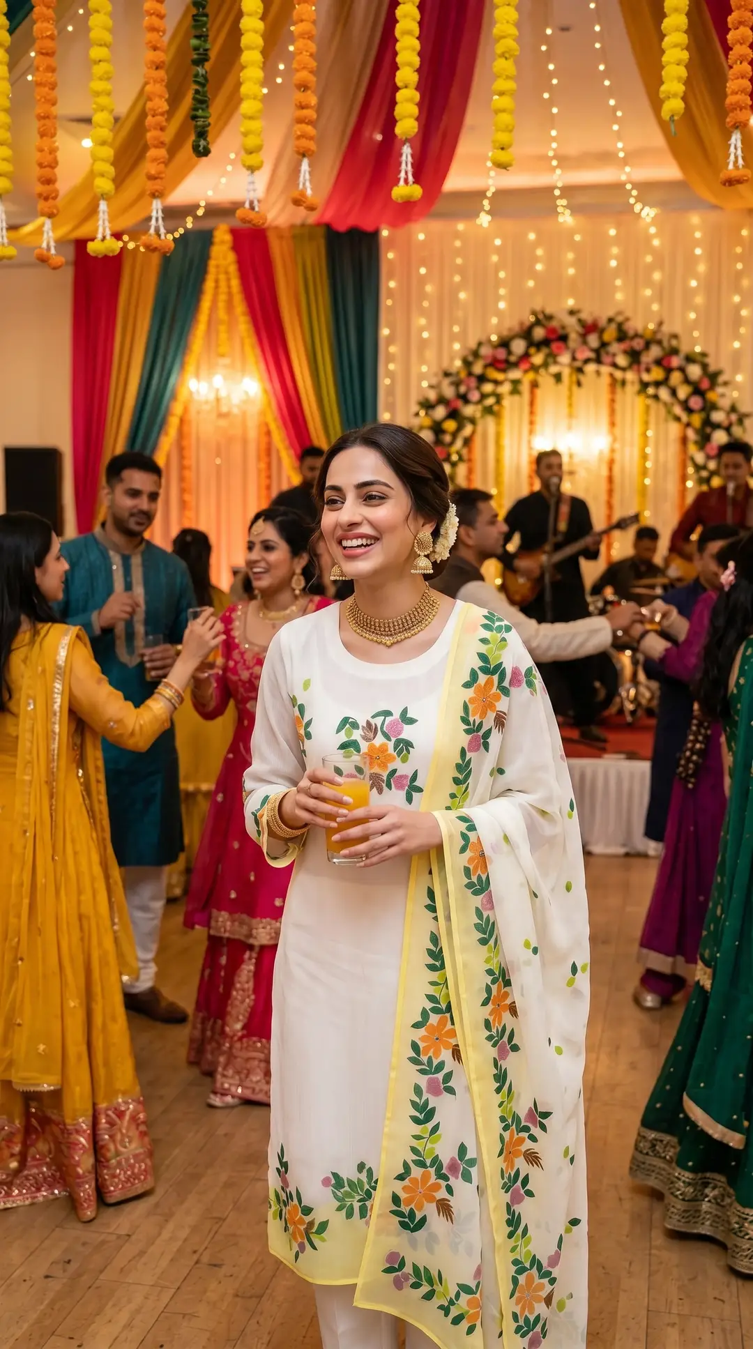 Ivory Yellow 2 Pcs Women's Unstitched Hand Work Suit