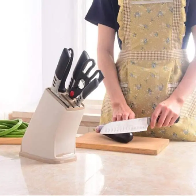 Mess-Free Kitchen Knife Holder – Space-Saving Rack for Knives, Cleaver & Scissors