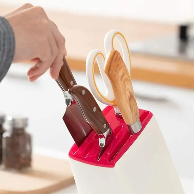 Mess-Free Kitchen Knife Holder – Space-Saving Rack for Knives, Cleaver & Scissors