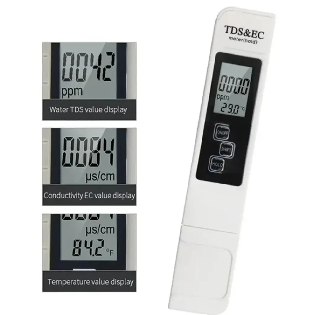 3-in-1 Digital Water Quality Tester: TDS, EC & Temperature Meter (Without Backlight)