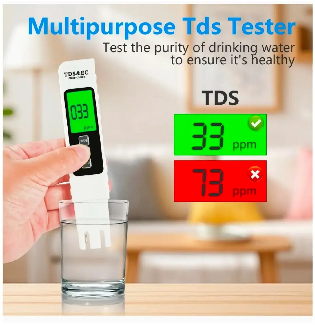 3-in-1 Digital TDS & EC Water Tester with Backlight - PPM & Temperature Meter