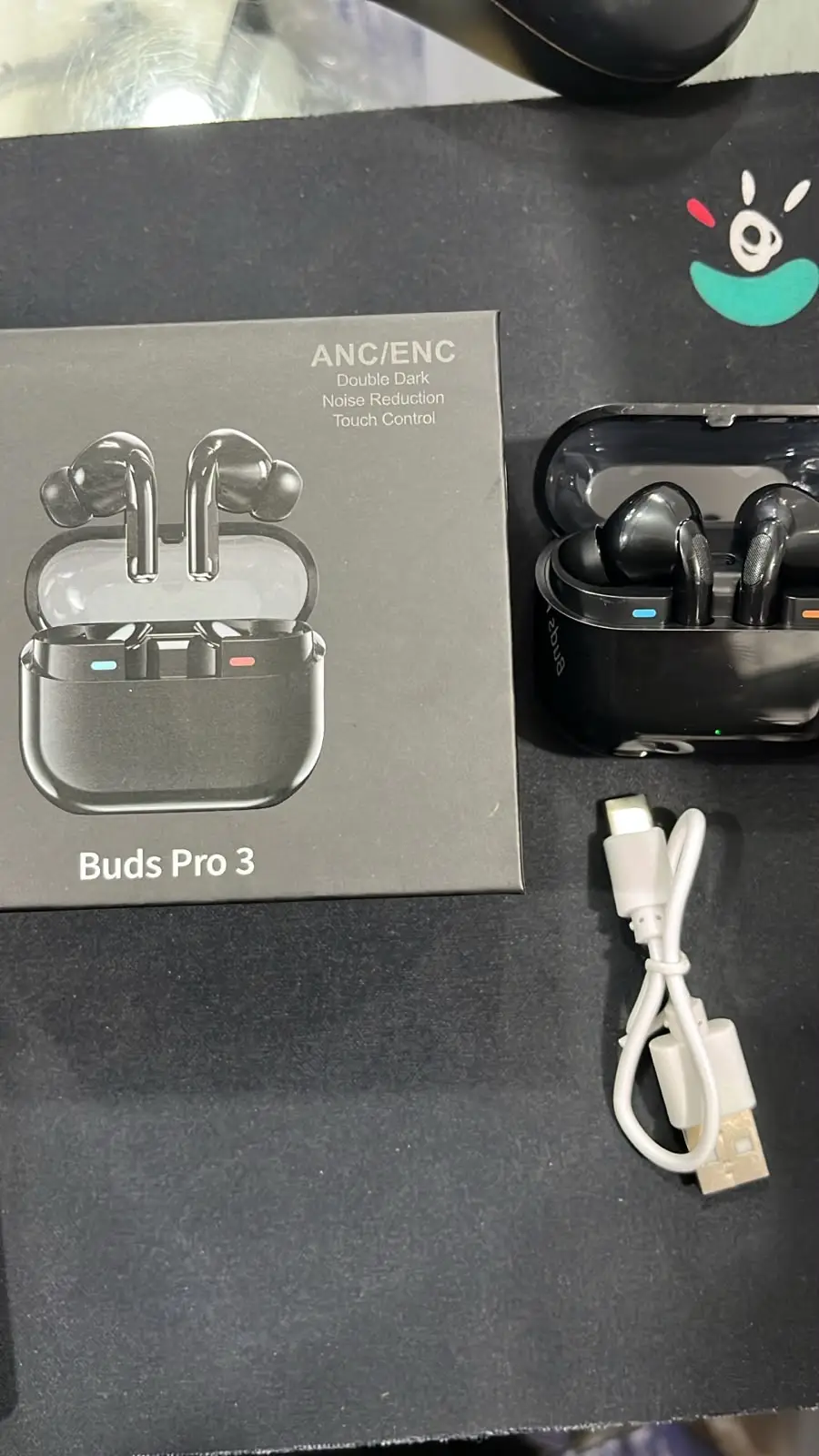 Buds Pro 3 TWS Wireless Bluetooth 5.3 Earbuds HD Stereo Touch Control Type-C Charging