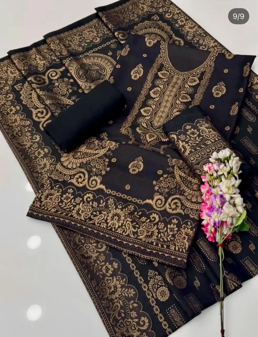 3 Pcs Women's Unstitched Embroidered Suit