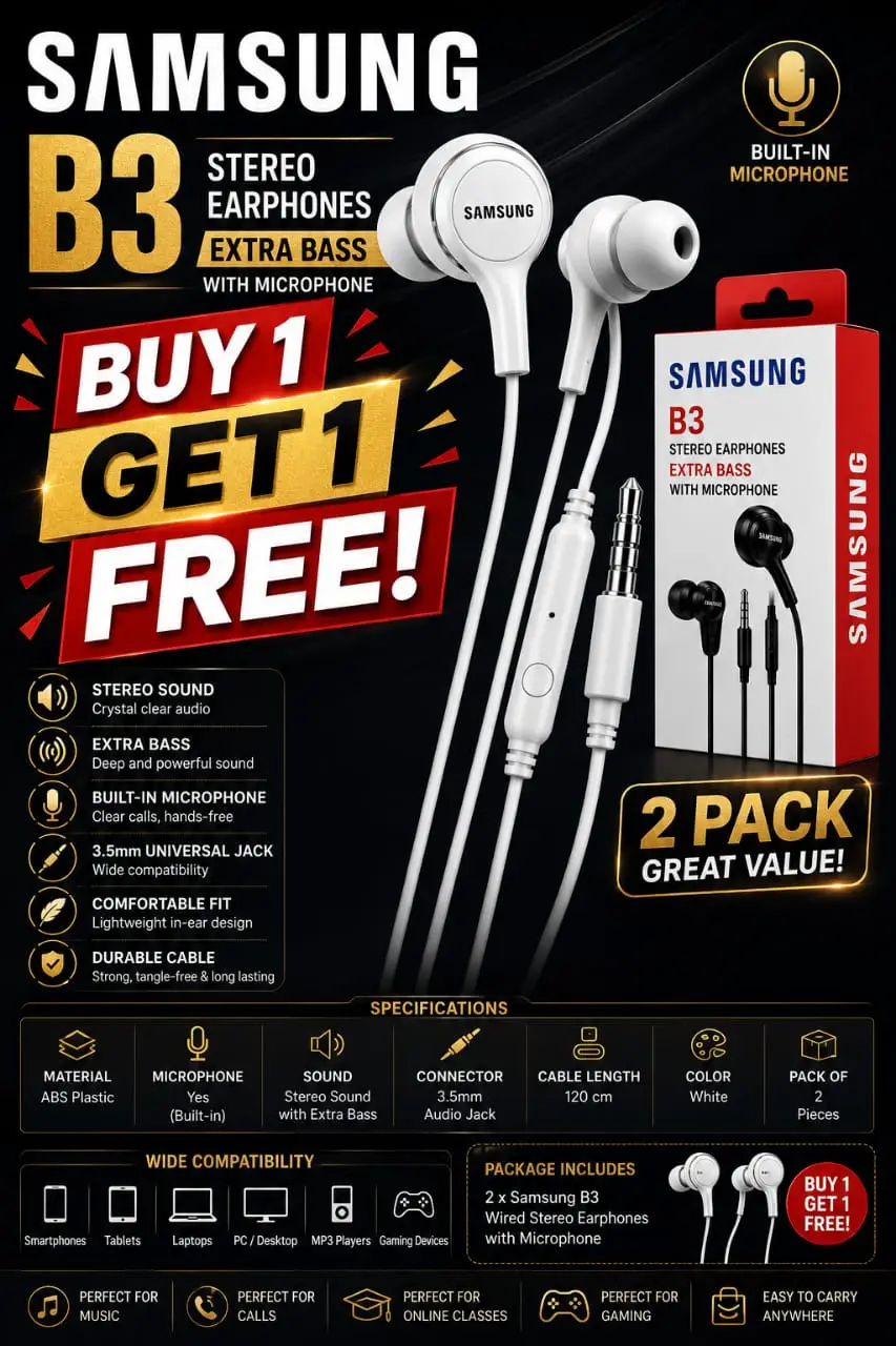 Clear Voice Wired Earphones White