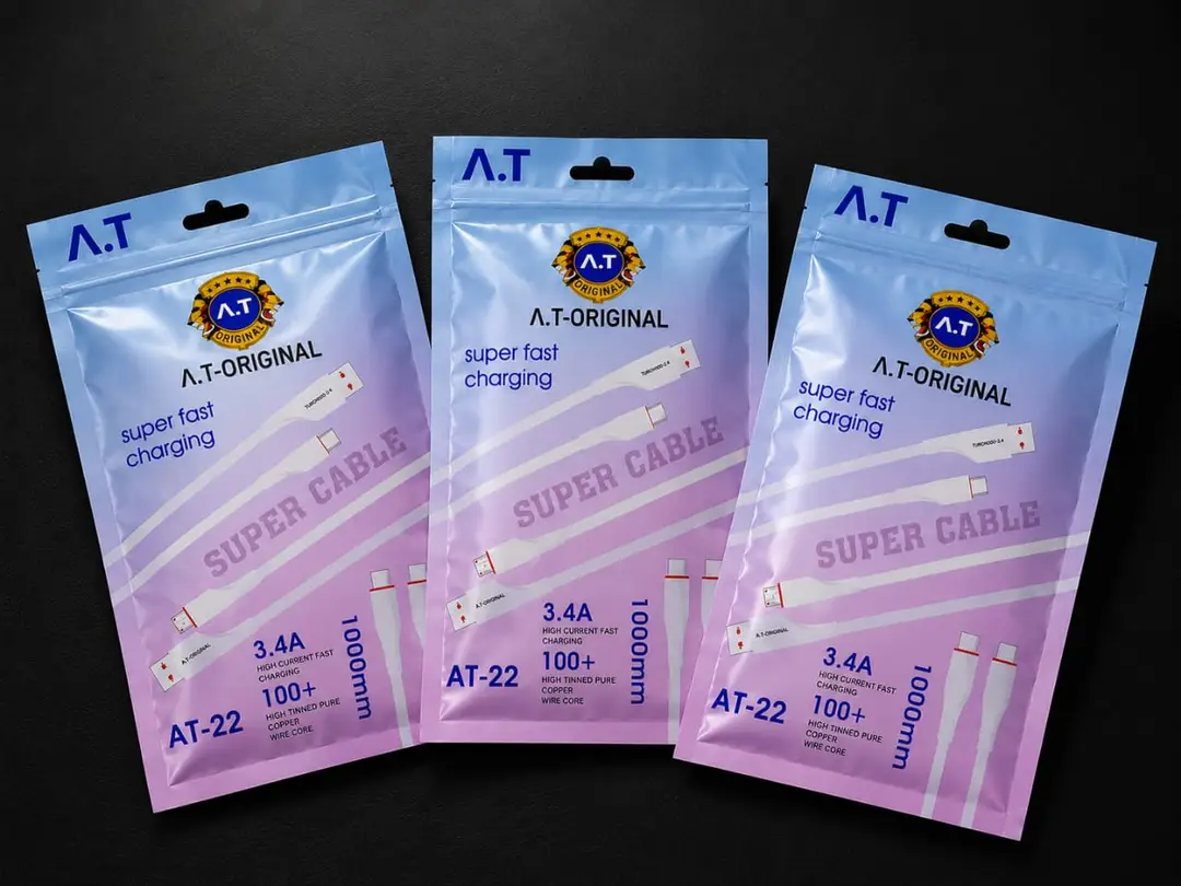 A.T Original AT-22 3.4A Fast Charging Micro USB Cable – 1 Meter | High-Speed Data Sync | White