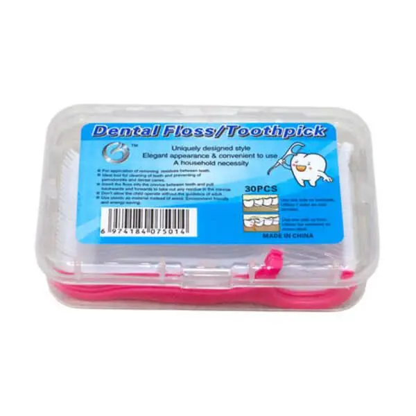 2-in-1 Dental Floss Picks Deal (Pack of 12 Mini Boxes) | 30 Pieces Per Box | Premium Quality Double-Sided Toothpick Floss Sticks | Made in China