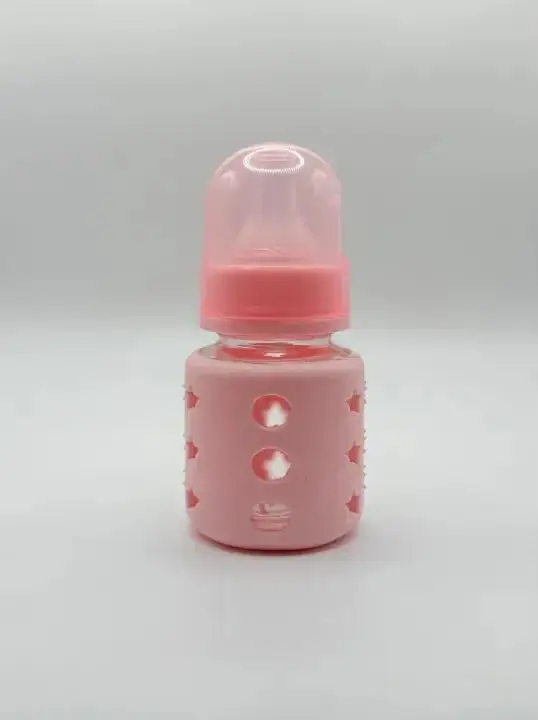 Algo Zero Glass Baby Feeder 60mL | BPA Free Baby Feeding Bottle with Silicone Cover (Newborn Safe)