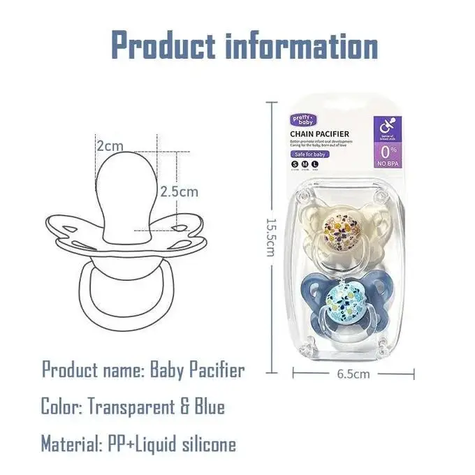 Luxury BPA Free Baby Pacifier & Chain Clip Set | Soft Silicone Newborn Soother with Cute Bear Pendant | Baby Gift Collection